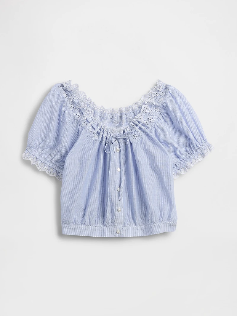 Eyelet Crop Top