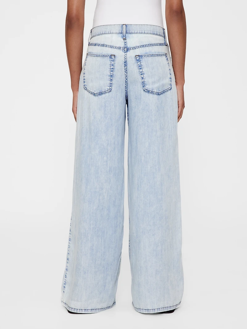 GapStudio Mid Rise Draped Denim Baggy Jeans