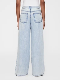 GapStudio Mid Rise Draped Denim Baggy Jeans