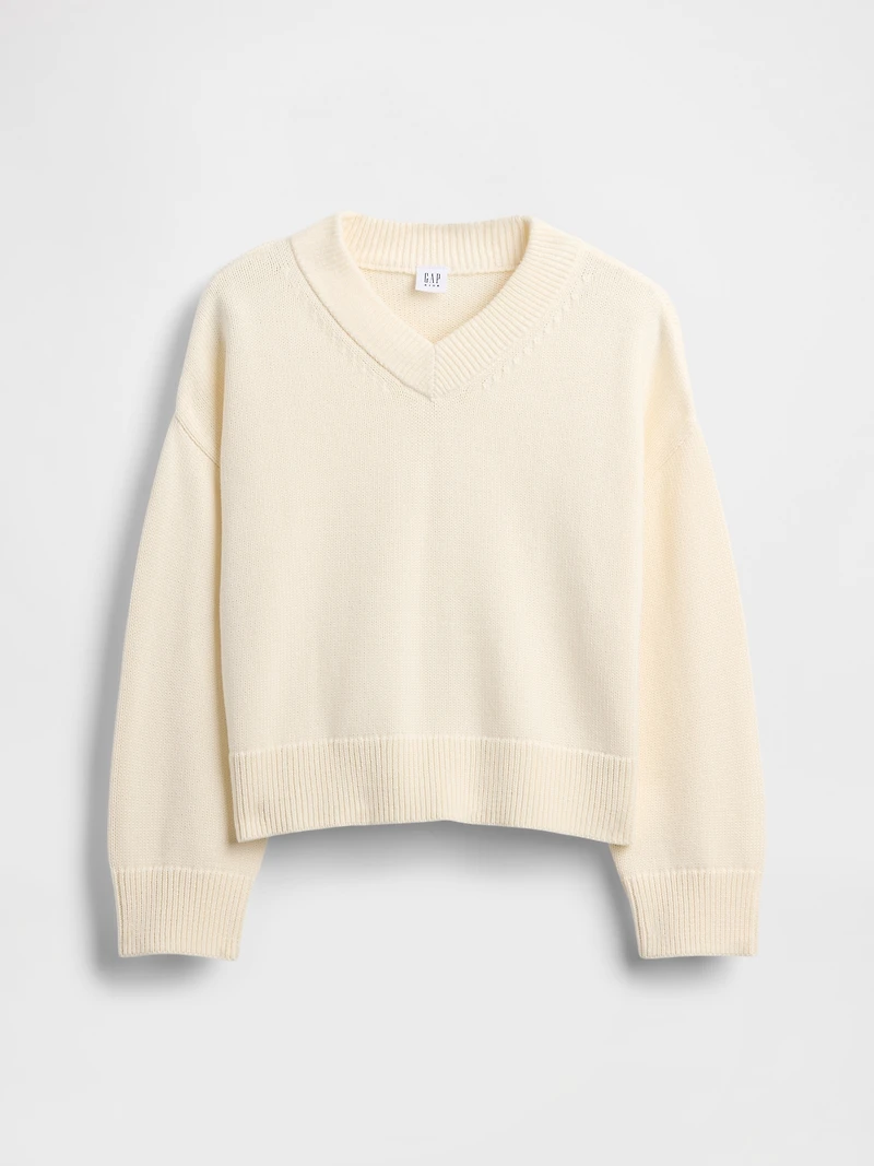 Kids Boxy V-Neck Sweater