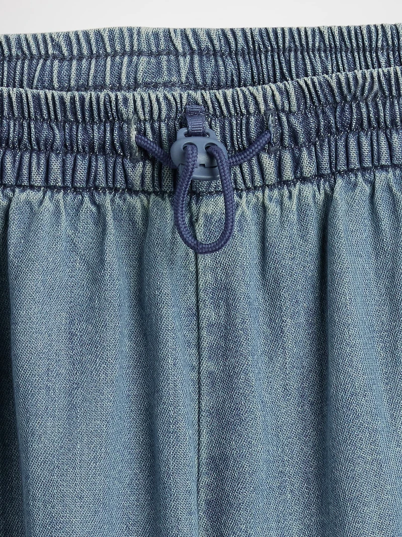 Kids High Rise Denim Baggy Joggers