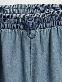 Kids High Rise Denim Baggy Joggers
