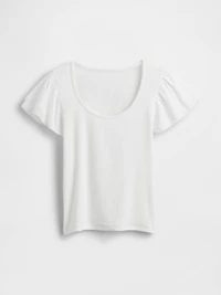 Modern Ruffle Puff-Sleeve Crop T-Shirt