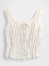 Lace-Trim Peplum Top