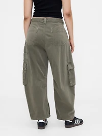 Mid Rise Barrel Cargo Pants