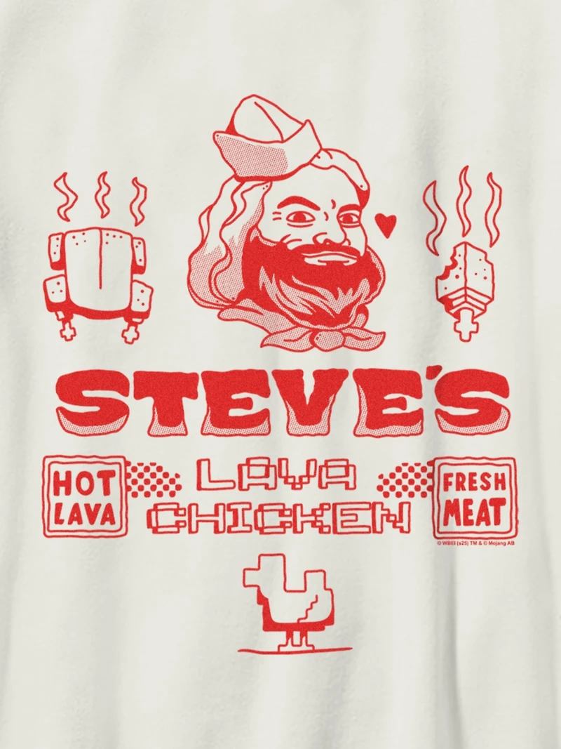 Kids Minecraft Movie Steves Lava Chicken Graphic T-Shirt