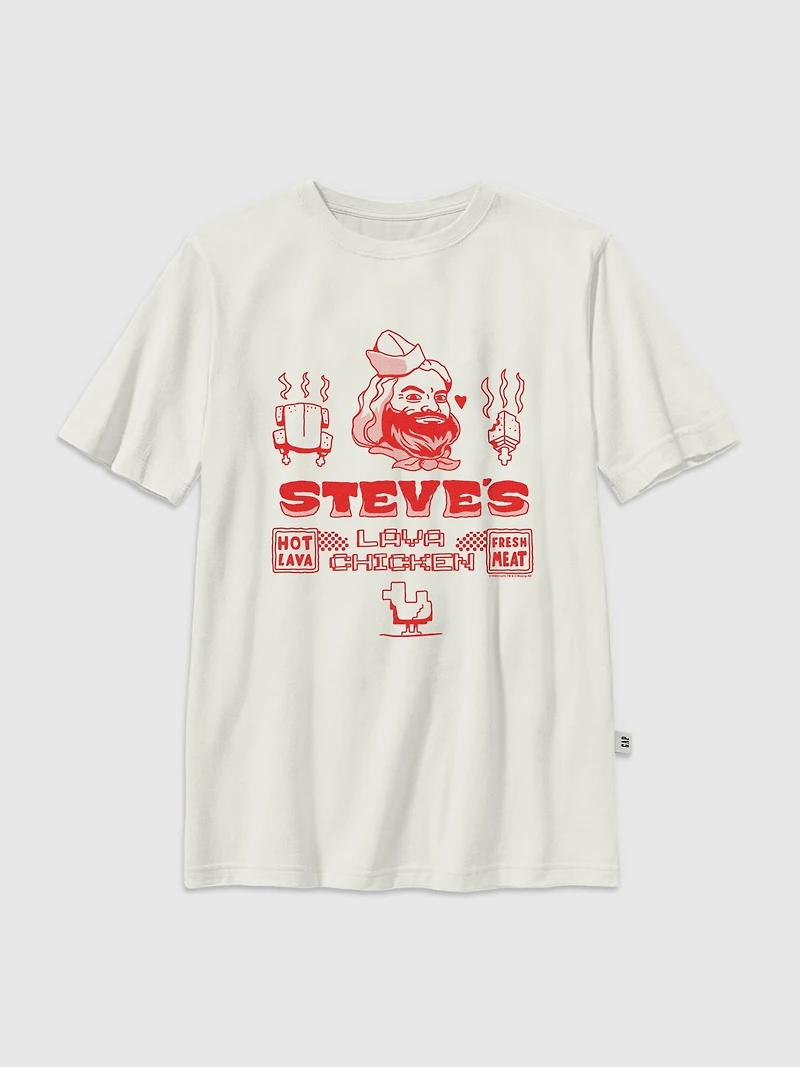 Kids Minecraft Movie Steves Lava Chicken Graphic T-Shirt