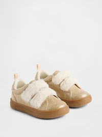 Toddler Vegan Fur Glitter Sneakers
