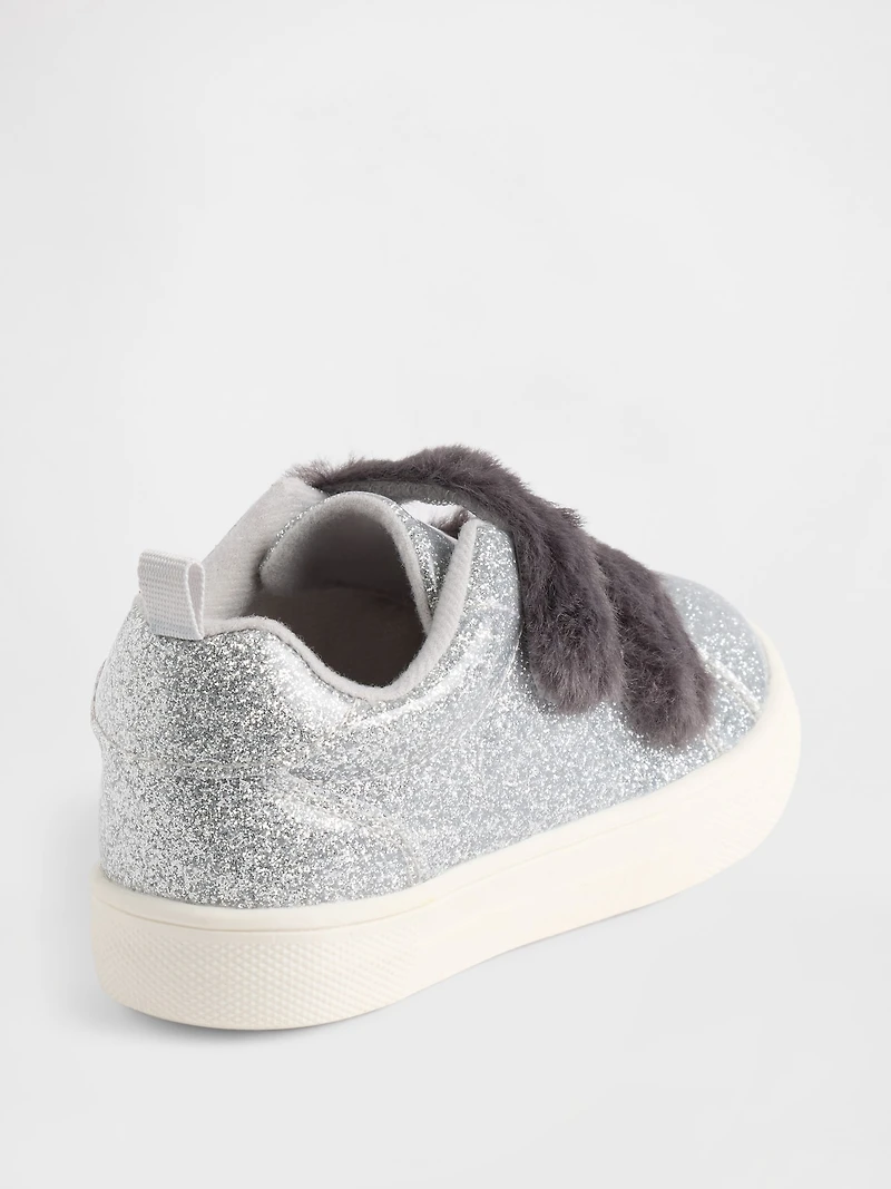 Toddler Vegan Fur Glitter Sneakers