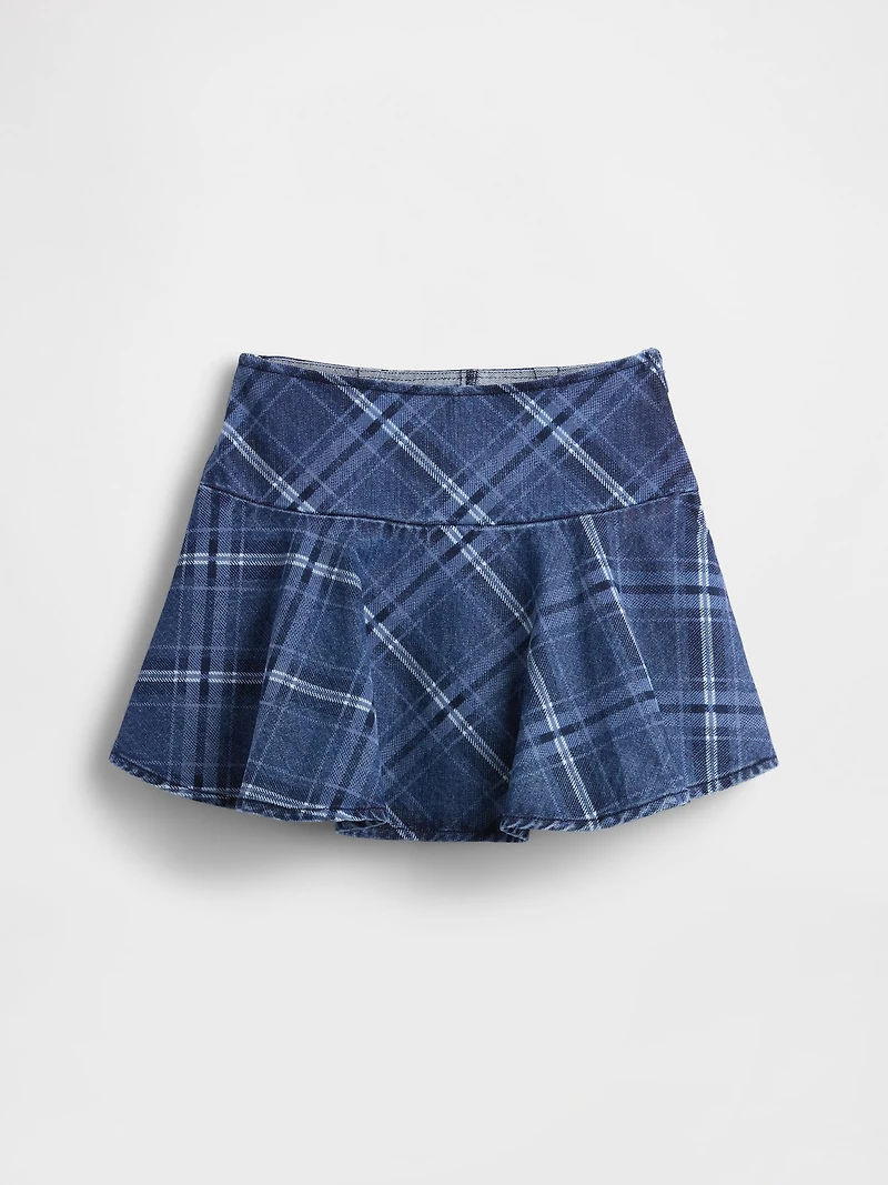 Kids Denim Flounce Skort