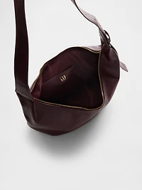 Vegan Pebble Leather Slouchy Crossbody Bag