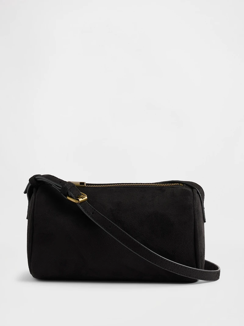 Vegan Suede Barrel Bag