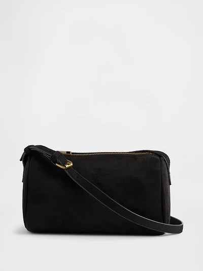 Vegan Suede Barrel Bag