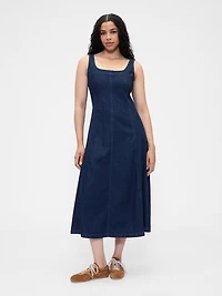 Denim Square-Neck Maxi Dress