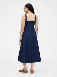 Denim Square-Neck Maxi Dress