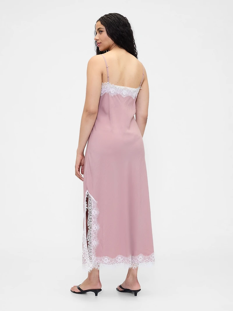 Lace-Trim Maxi Slip Dress