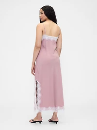 Lace-Trim Maxi Slip Dress