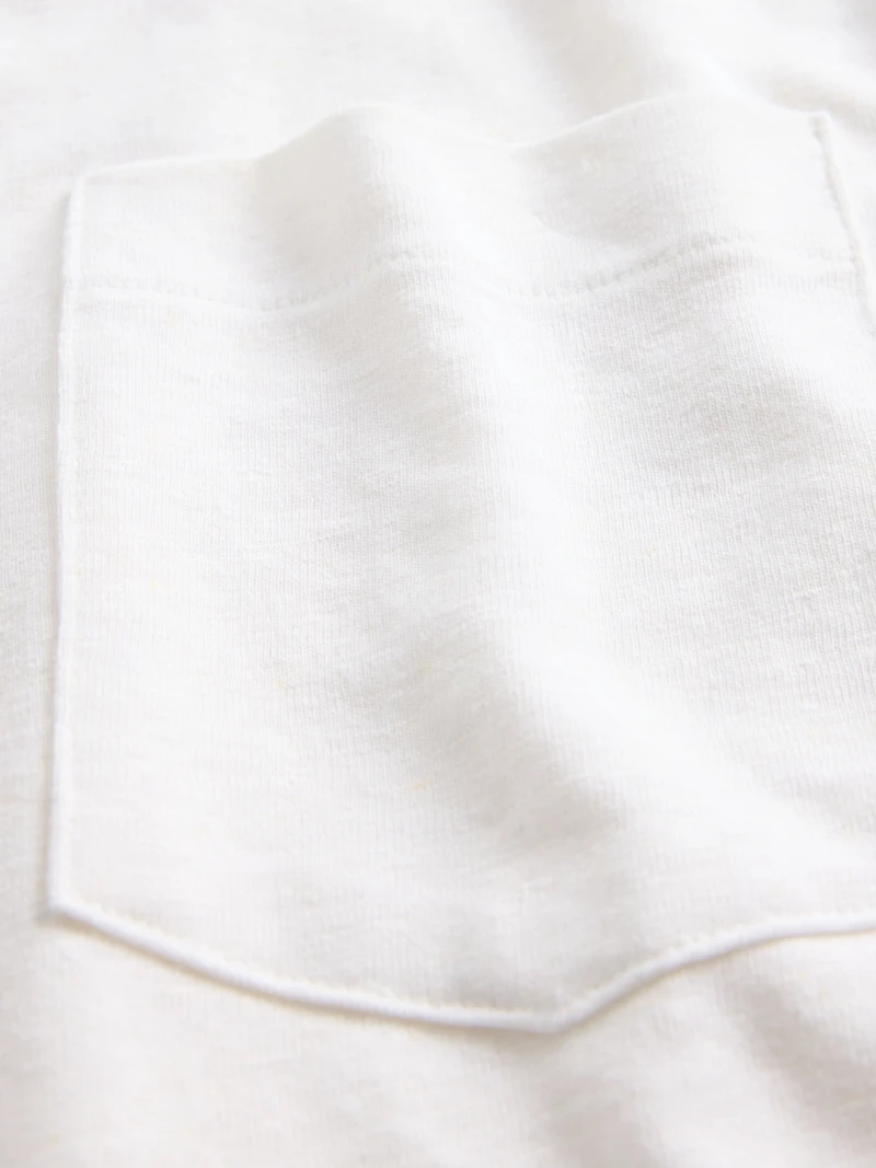Linen-Blend Ruffle PJ Shirt