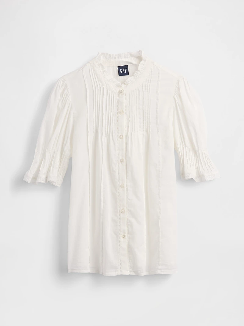 Ruffle Pintuck Shirt