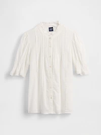 Ruffle Pintuck Shirt