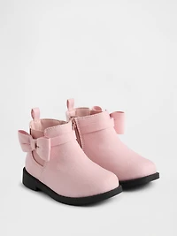 Toddler Vegan Suede Bow Chelsea Boots