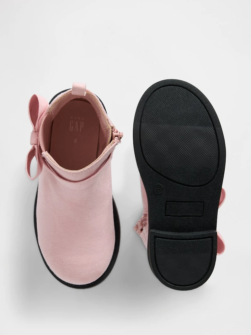 Toddler Vegan Suede Bow Chelsea Boots