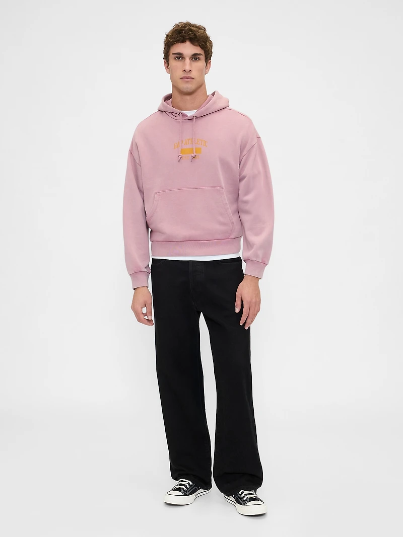 Heavyweight Oversized Logo Crop Hoodie