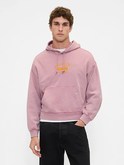 Heavyweight Oversized Logo Crop Hoodie