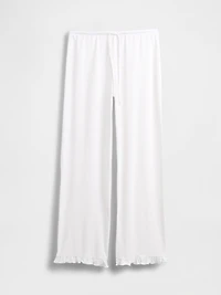 Linen-Blend Ruffle PJ Pants