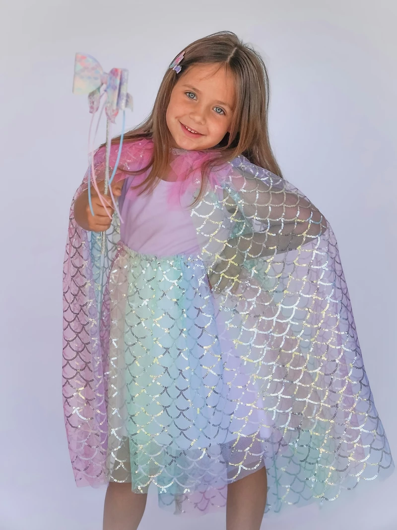 Sweet Wink Rainbow Mermaid Cape