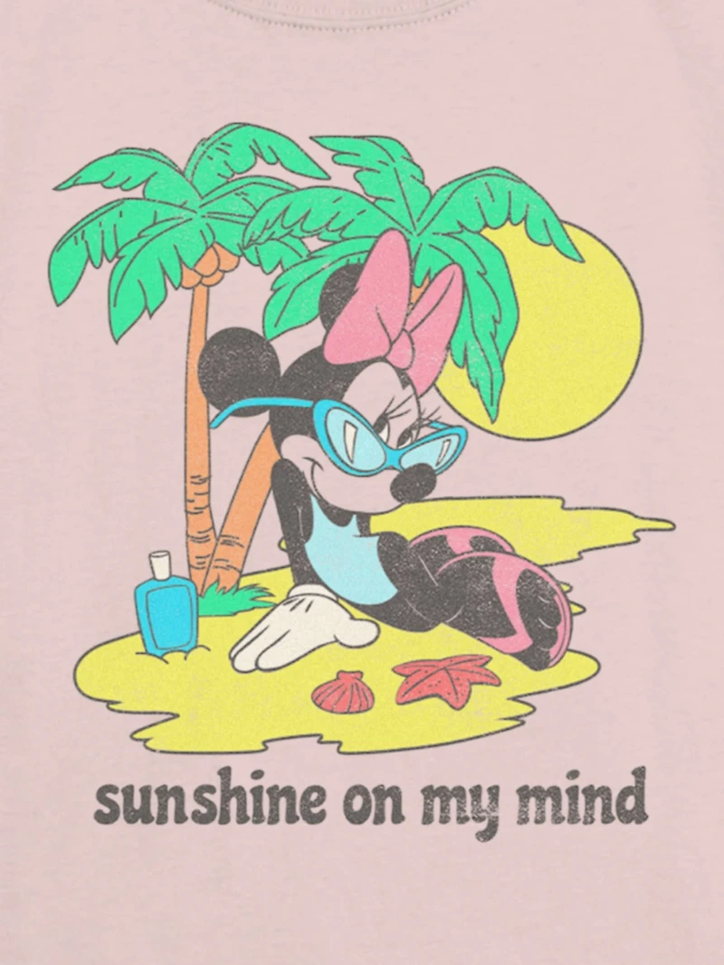 Kids Minnie Mouse Beach Graphic T-Shirt