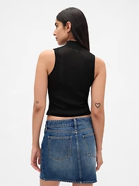 Sheer Rib Mockneck Tank Top