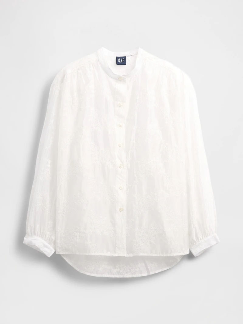 Sheer Voile Floral Shirt