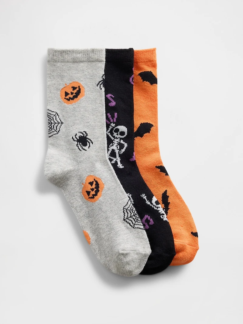Kids Halloween Crew Socks (3-Pack)