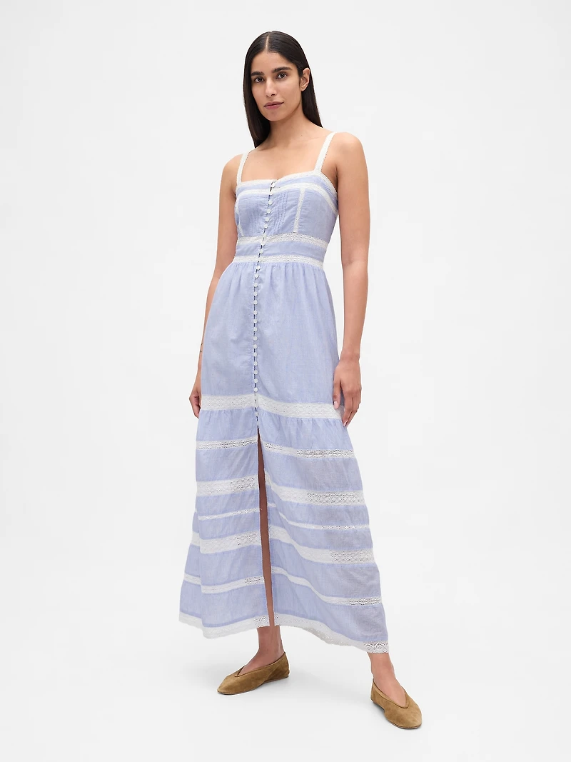 Lace-Trim Maxi Dress