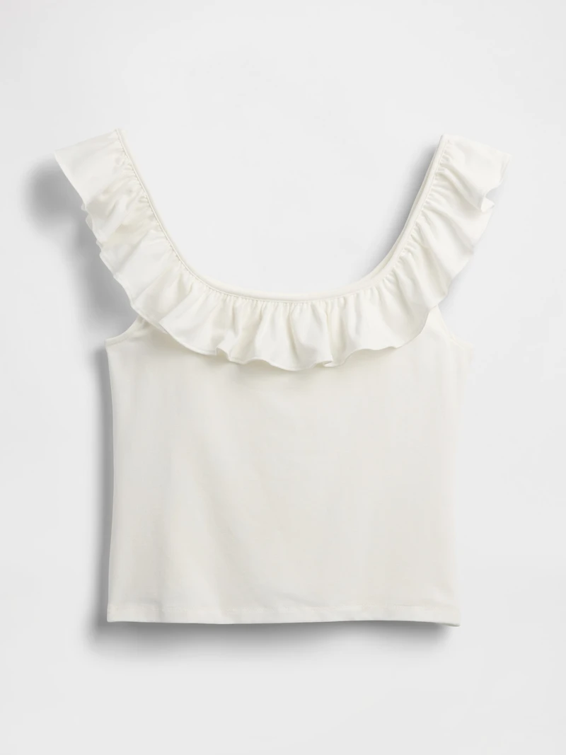 Modern Ruffle Crop Tank Top