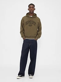 Heavyweight Oversized Crop Logo Hoodie