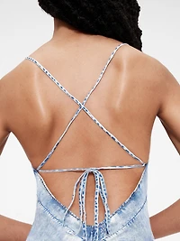 GapStudio Draped Denim Slip Maxi Dress