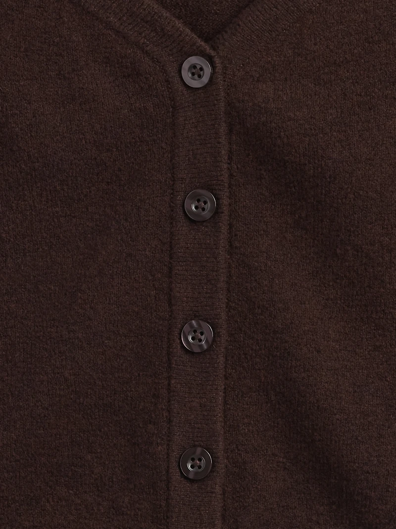 Lightweight CashSoft Crop Button-Front Top