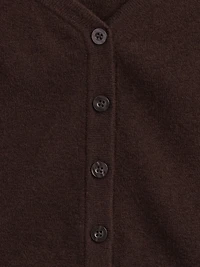 Lightweight CashSoft Crop Button-Front Top