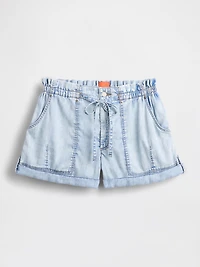 GapStudio High Rise Draped Denim Easy Shorts