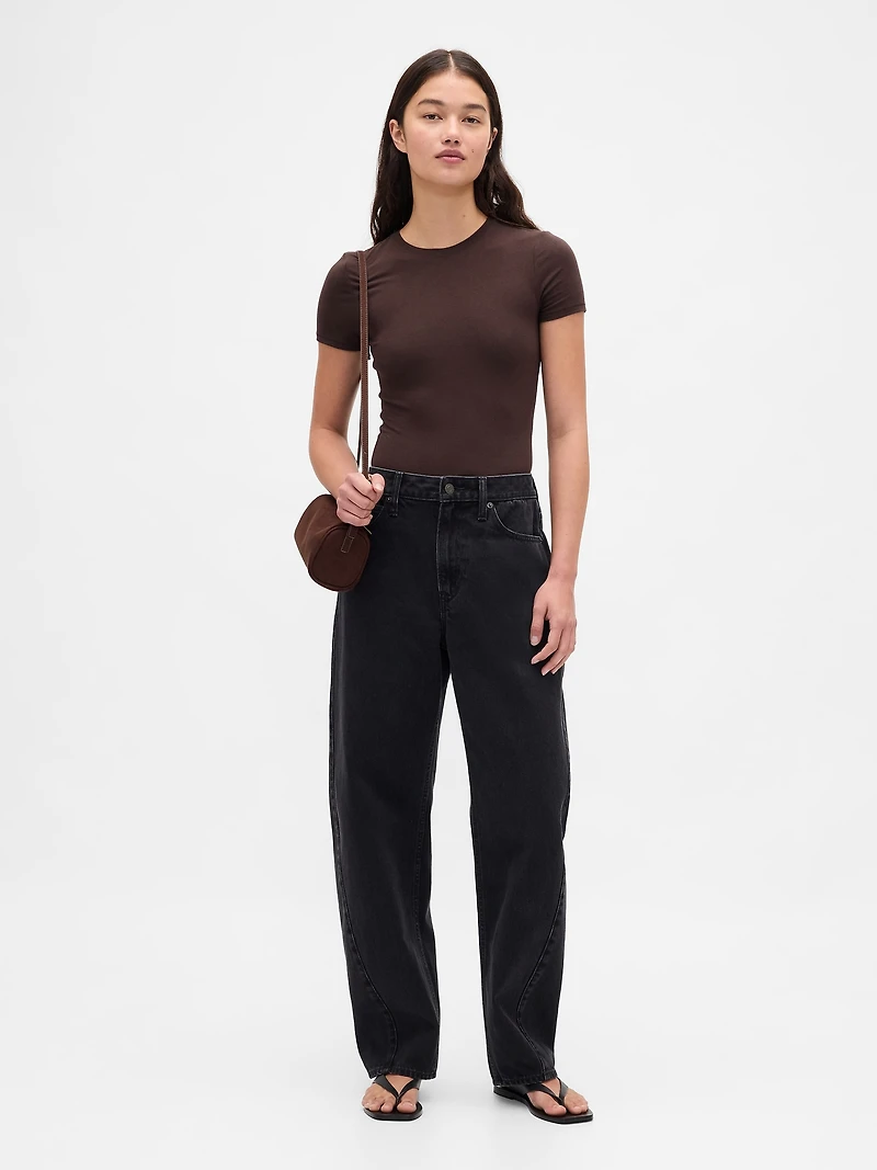 CloseKnit Jersey T-Shirt Thong Bodysuit
