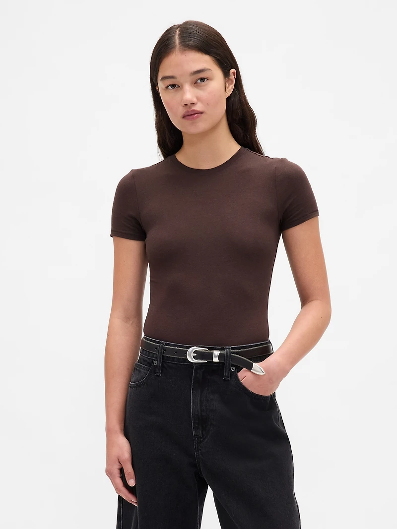 CloseKnit Jersey T-Shirt Thong Bodysuit