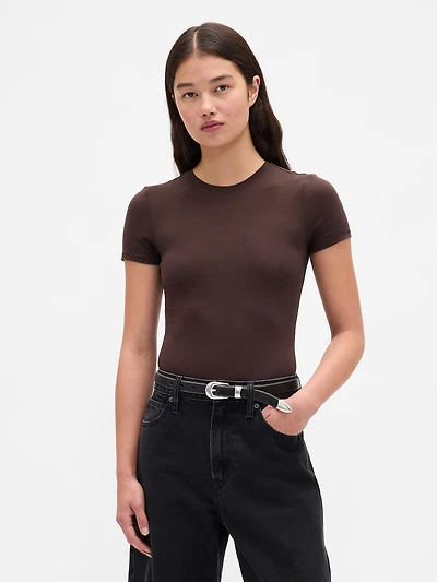 CloseKnit Jersey T-Shirt Thong Bodysuit
