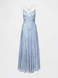 GapStudio Draped Denim Slip Maxi Dress