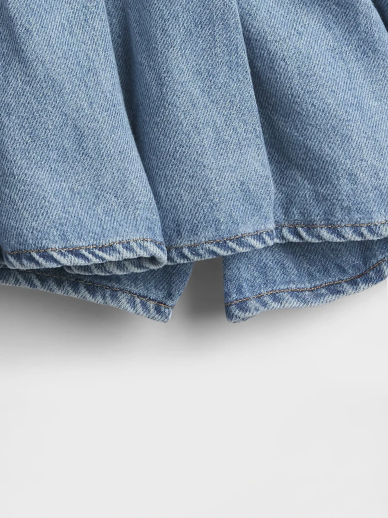 Baby & Toddler Pleated Denim Skort