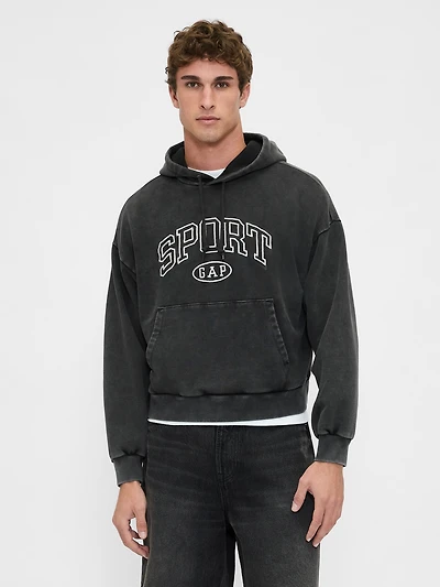Heavyweight Oversized Crop Logo Hoodie