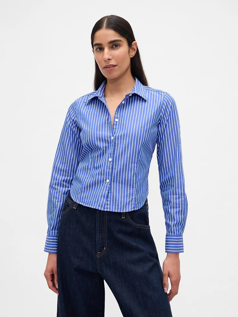 Organic Cotton Fitted Crop Shirt