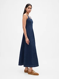 Denim Square-Neck Maxi Dress