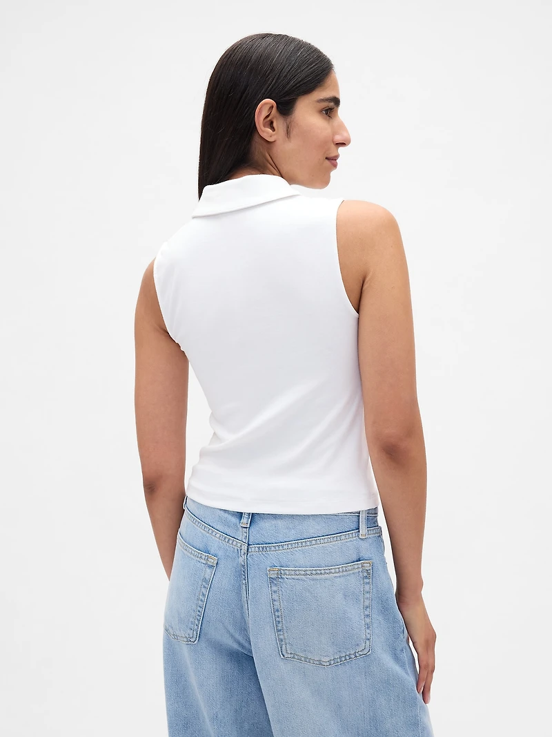 Modern Polo Crop Tank Top